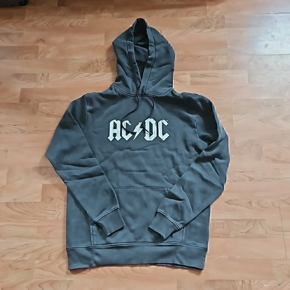 AC/DC Hoodie Pullover Sweatshirt Logo Black White NWT